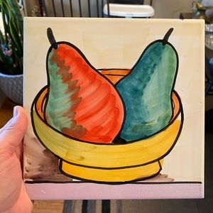 Pier 1 Hand painted Pear Trivet